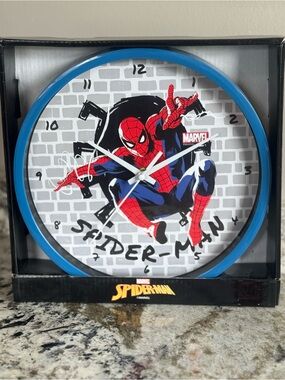 Marvel Spider-Man Blue and Red Wall Clock